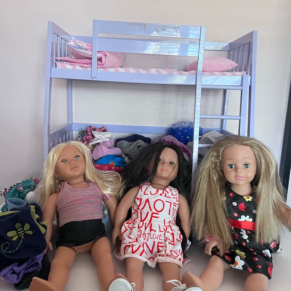 My Generation Dolls with Bunk Bed and Clothes